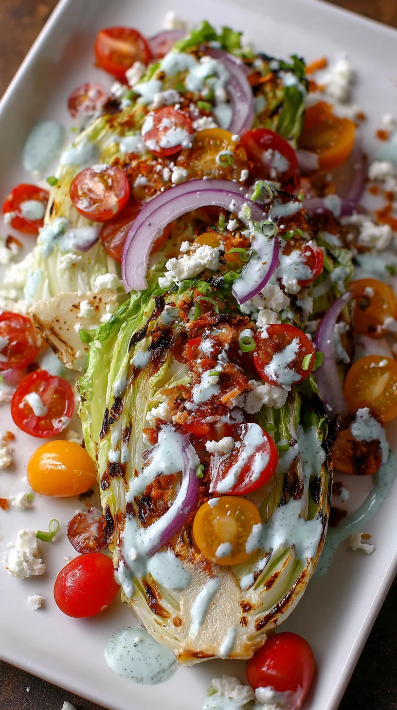 Grilled wedge salad with spicy ranch.