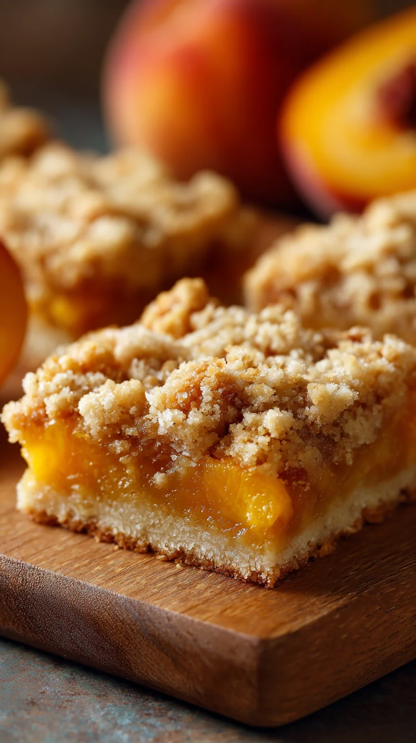 Golden peach bars, summer dessert. Golden peach bars, summer dessert.