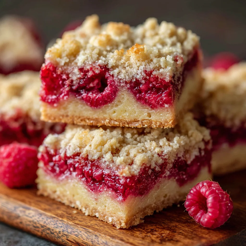 Overhead view of lemon raspberry crumble bars. Overhead view of lemon raspberry crumble bars.