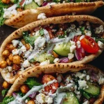 Mediterranean Chickpea Pita Tacos