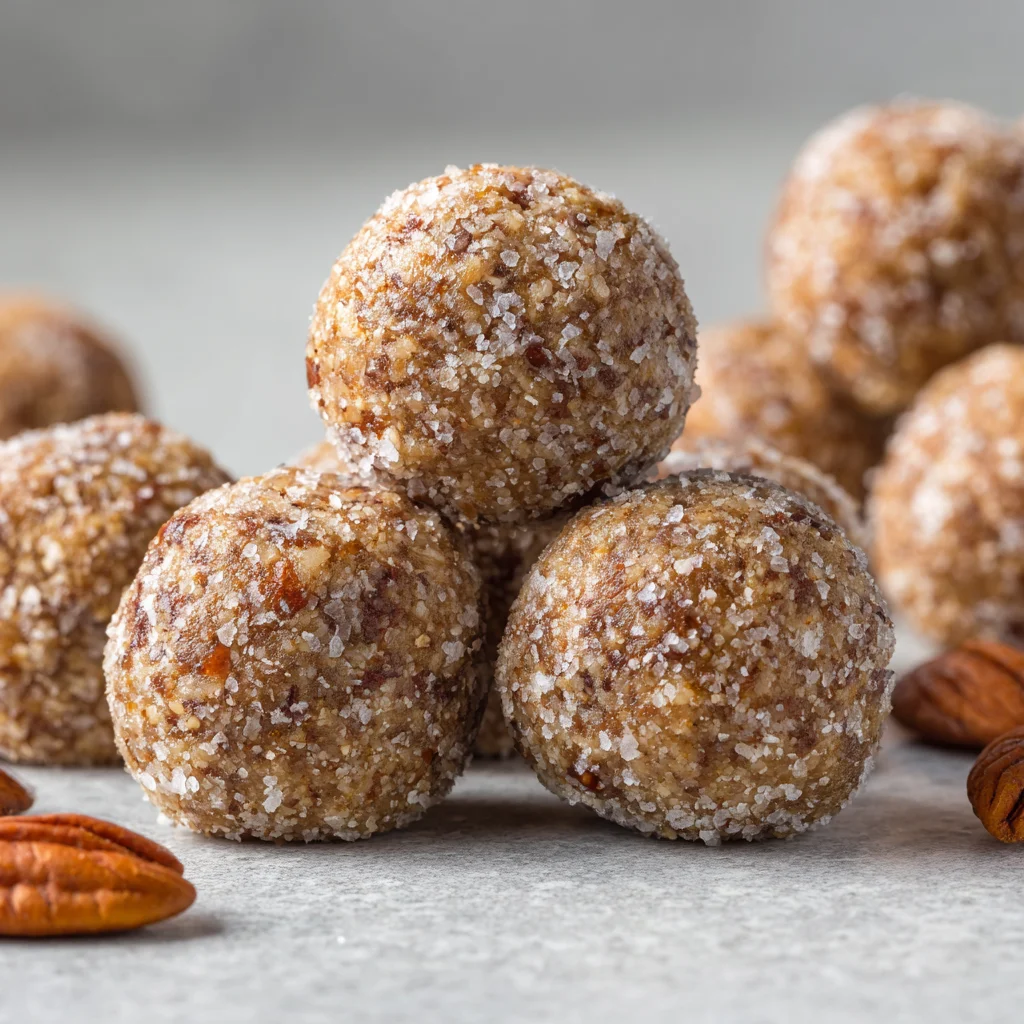 No-bake pecan dessert bites. No-bake pecan dessert bites.