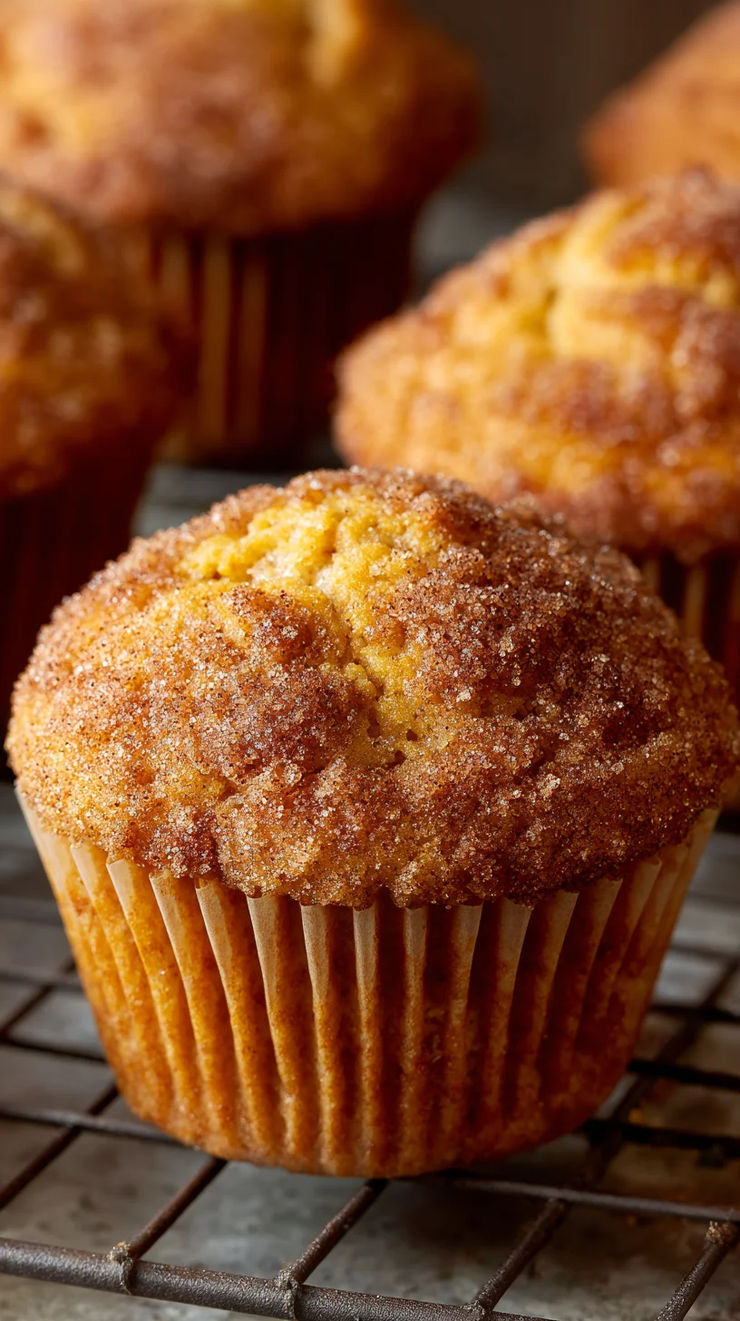 Pumpkin snickerdoodle muffins, close-up.