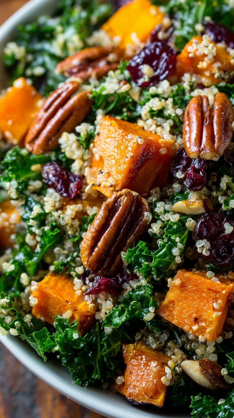 Colorful salad with roasted vegetables and quinoa.