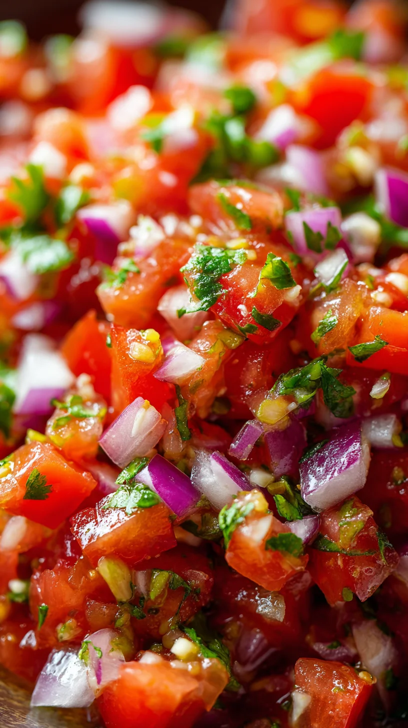 Fresh tomato salsa ingredients.