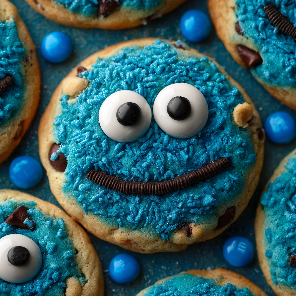 Homemade Cookie Monster themed treat. Homemade Cookie Monster themed treat.