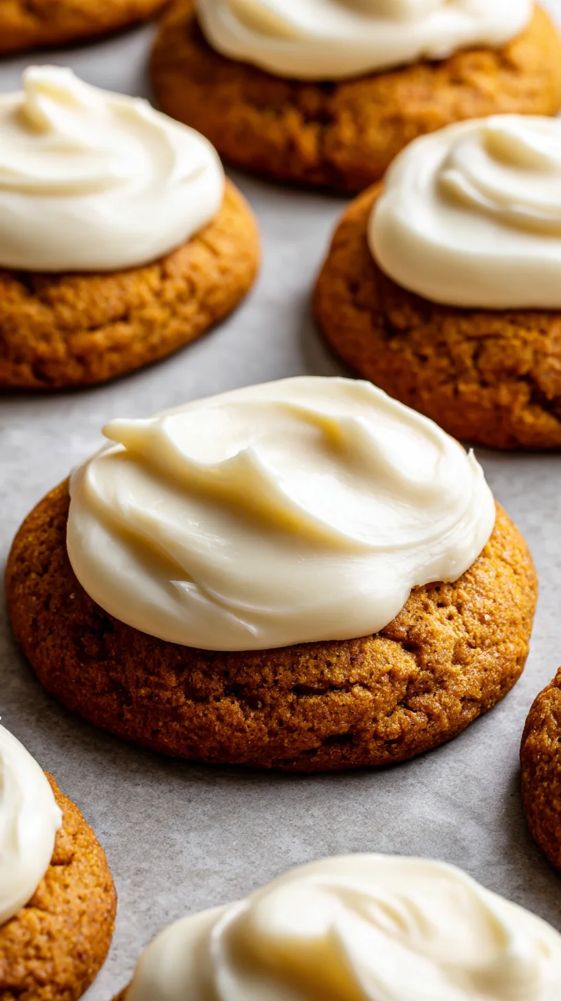 Close-up of a pumpkin cookie with icing swirl. Close-up of a pumpkin cookie with icing swirl.