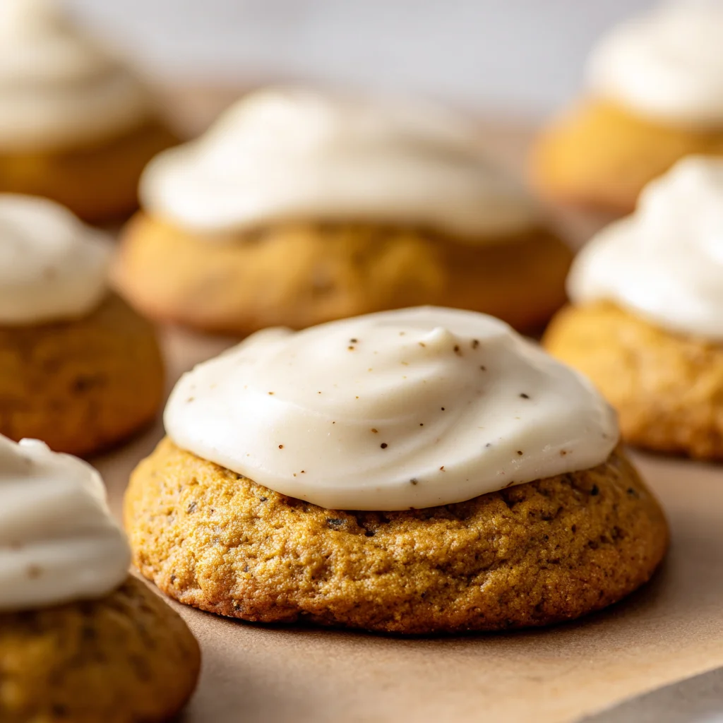 Soft Pumpkin Cookies with Cream Cheese Icing