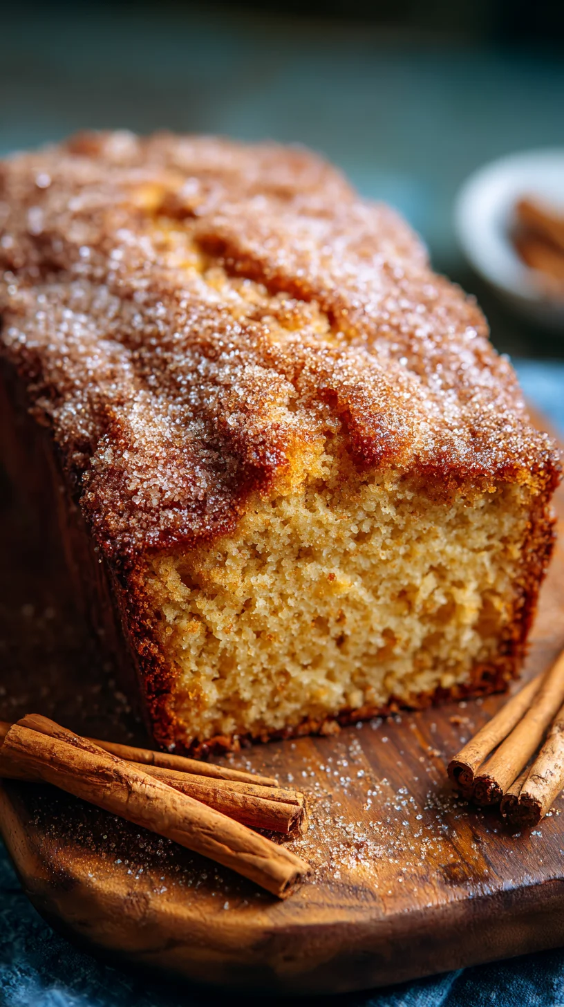 Close-up of a glazed apple cider donut loaf.