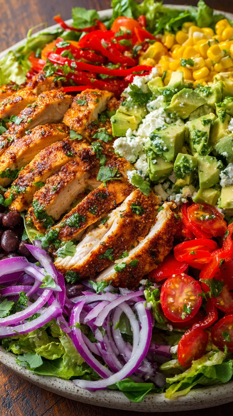 Spicy Southwest Chicken Salad with colorful vegetables.