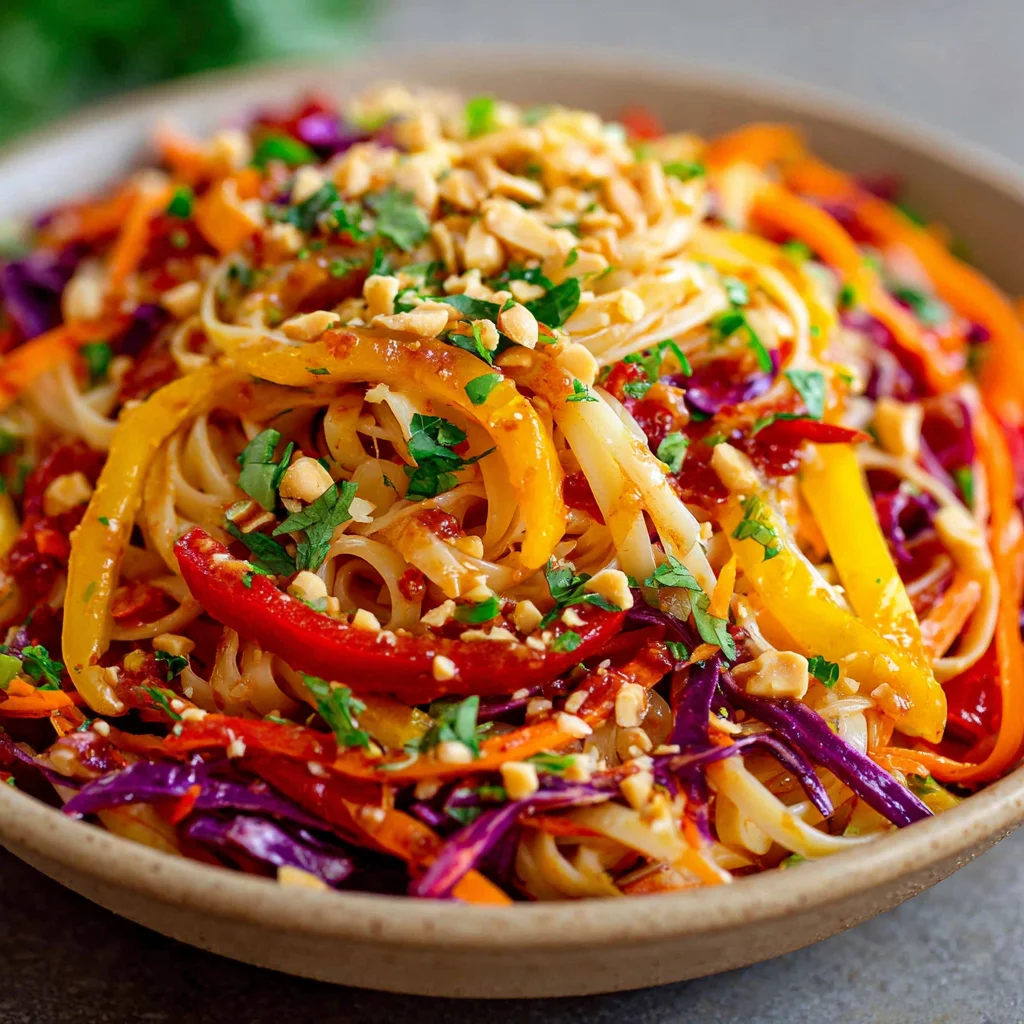 Delicious Sriracha Rainbow Noodle Salad Recipe
