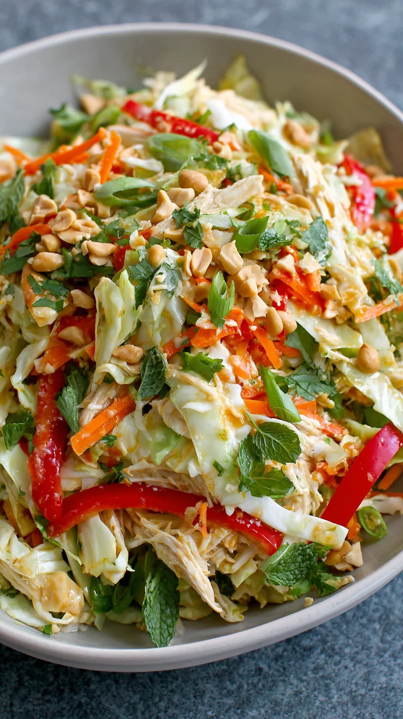 Colorful and flavorful Thai chicken salad bowl. Colorful and flavorful Thai chicken salad bowl.