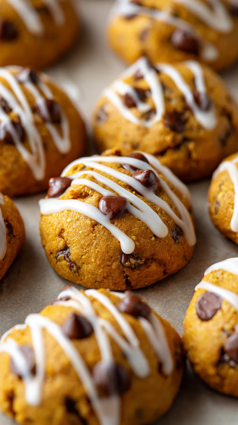 Close-up of a delicious, spiced pumpkin cookie.
