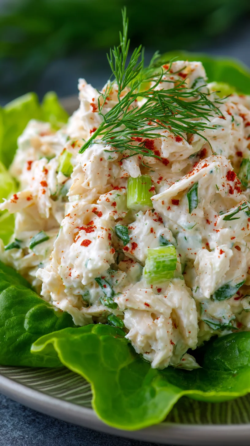 Crab salad with lemon and herbs.