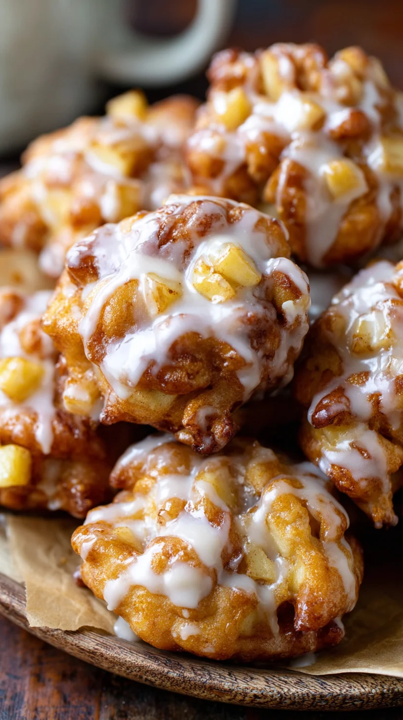 Crisp, golden baked apple fritters.