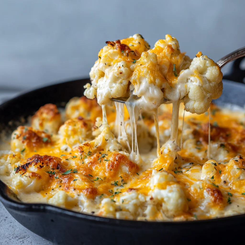 Easy Skillet Cheesy Cauliflower Gratin Recipe
