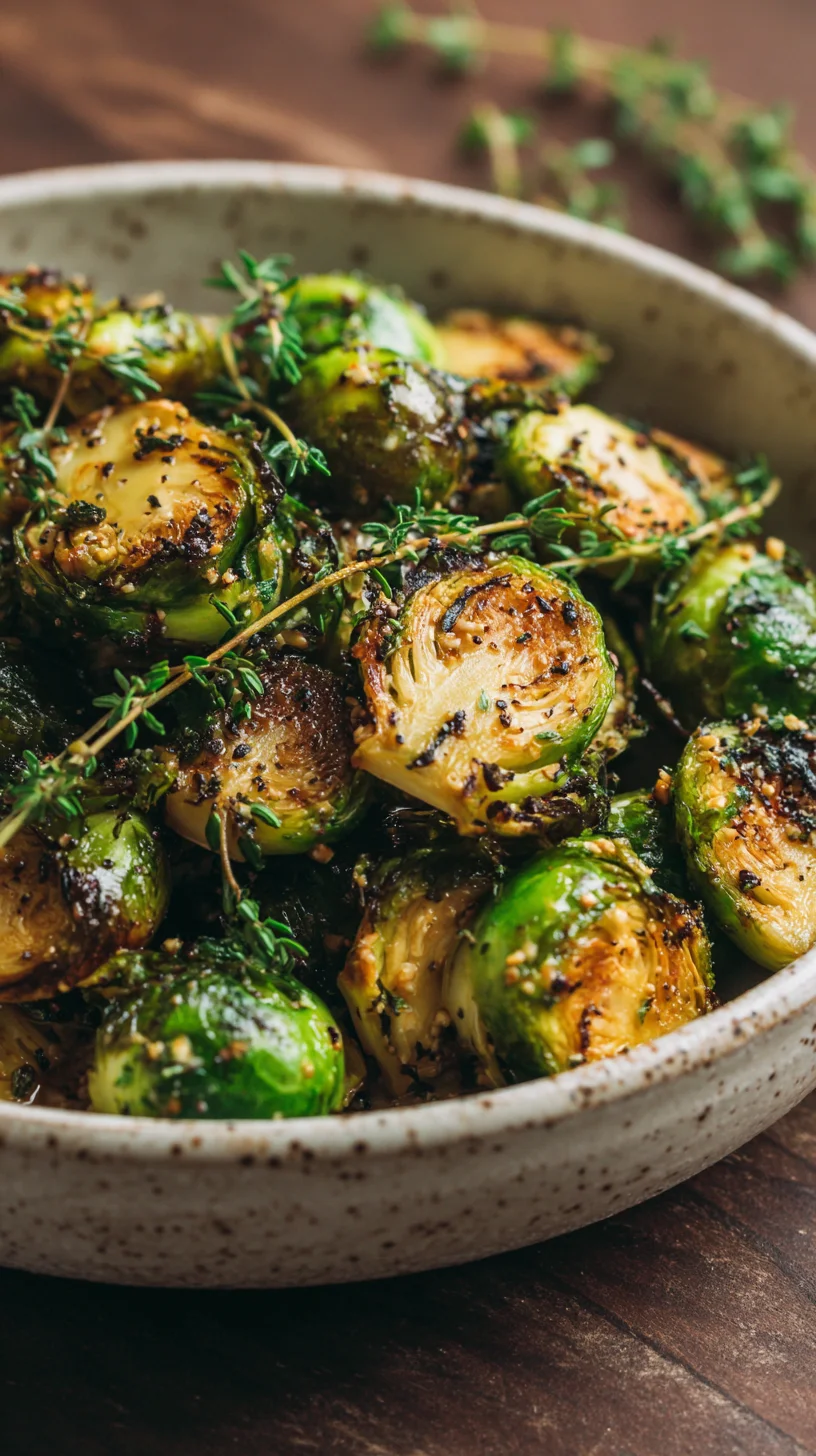 Tahini-thyme Brussels sprouts skillet.