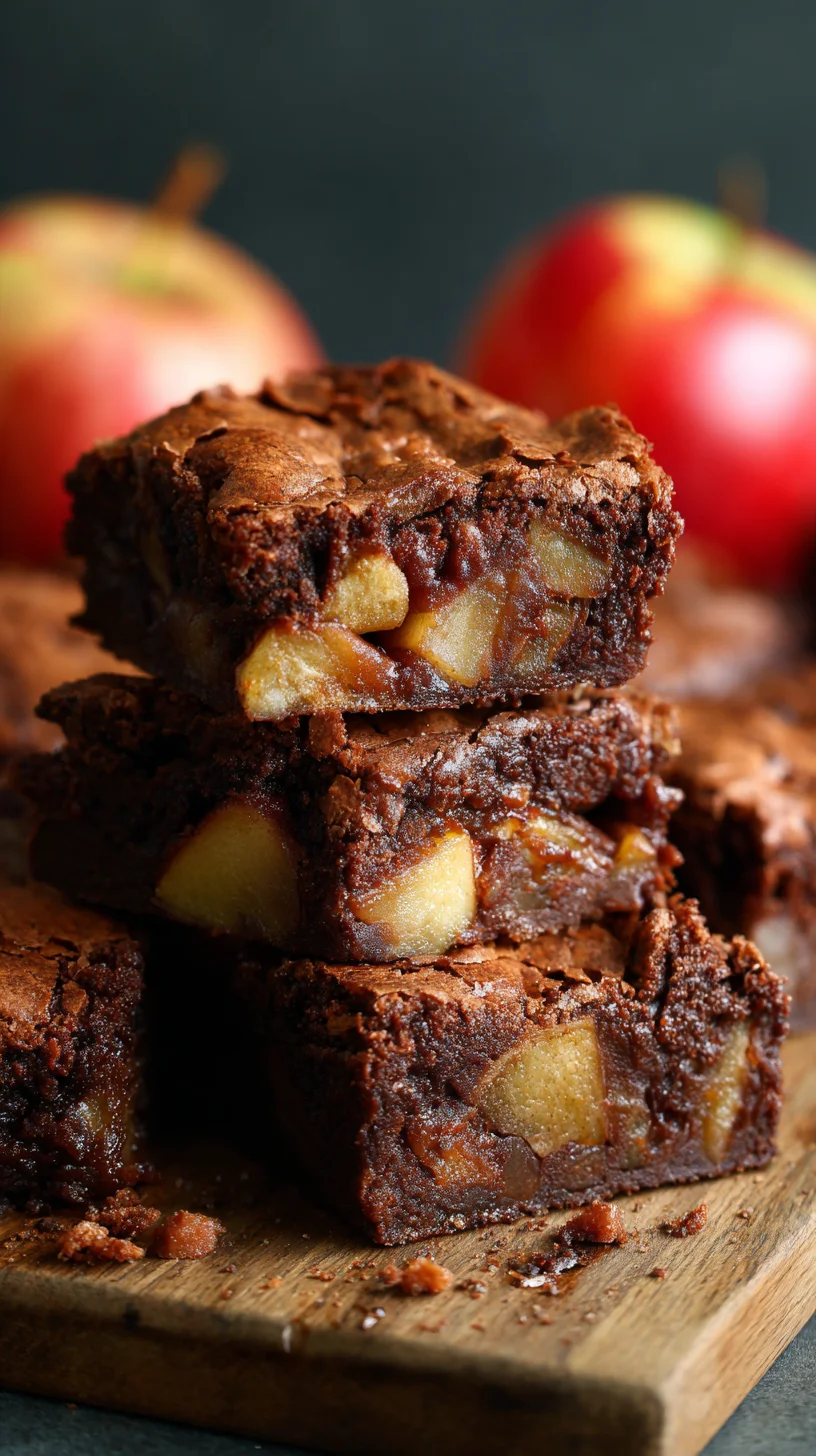 Warm, fudgy apple brownies with a sprinkle of cinnamon. Warm, fudgy apple brownies with a sprinkle of cinnamon.