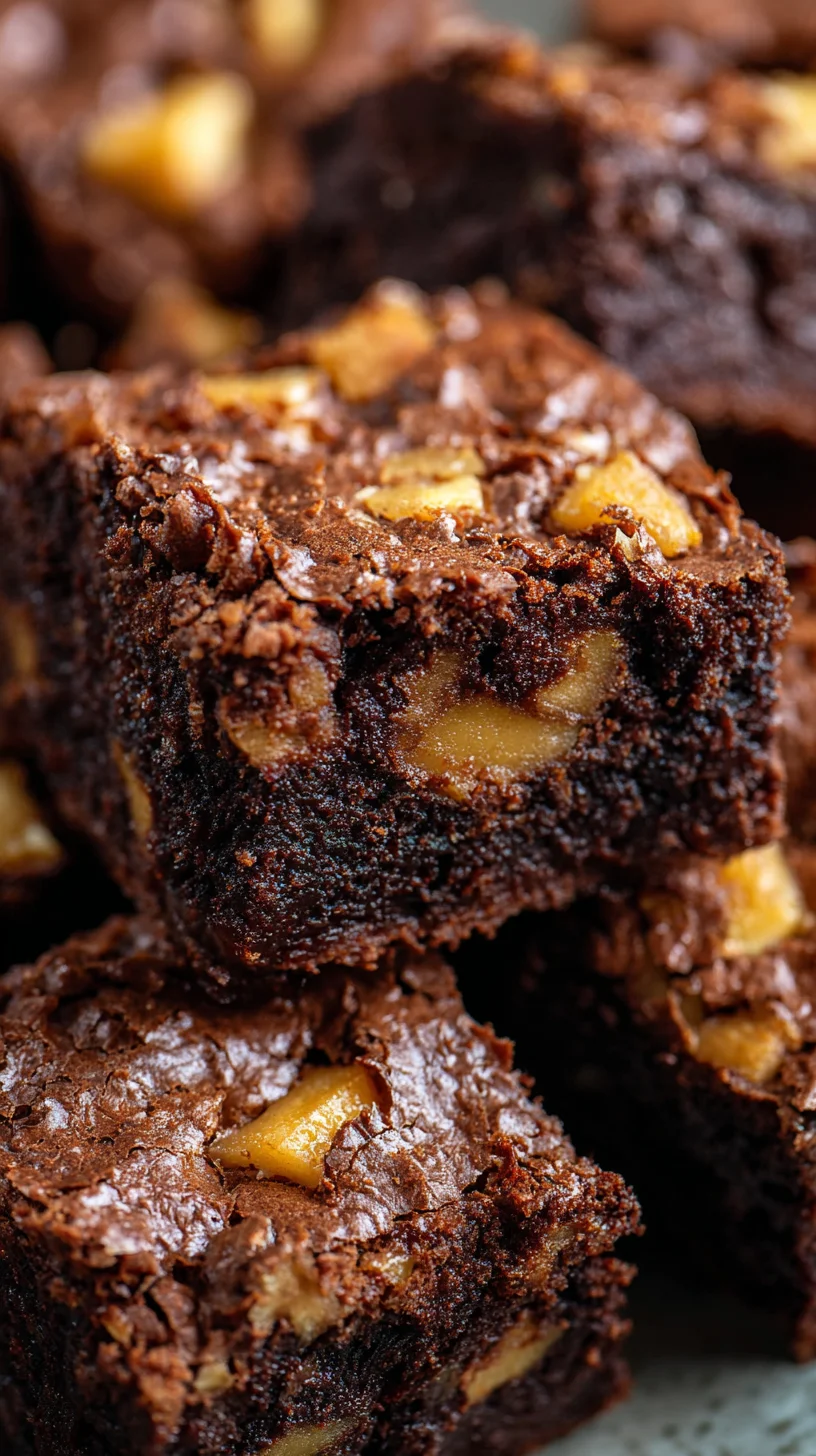 Homemade apple brownies, ready to eat. Homemade apple brownies, ready to eat.