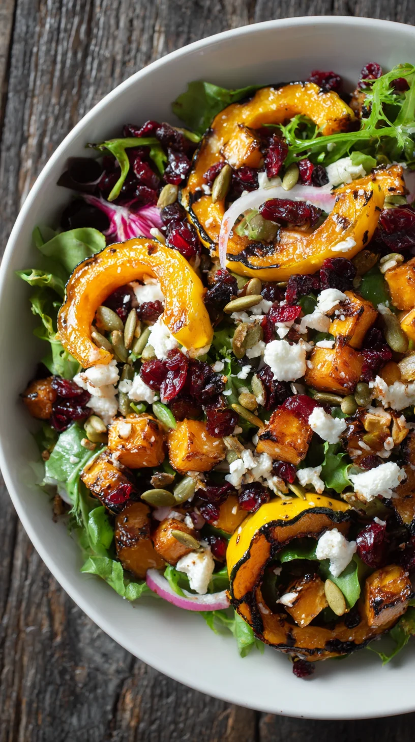 Vibrant autumn salad featuring delicata squash. Vibrant autumn salad featuring delicata squash.
