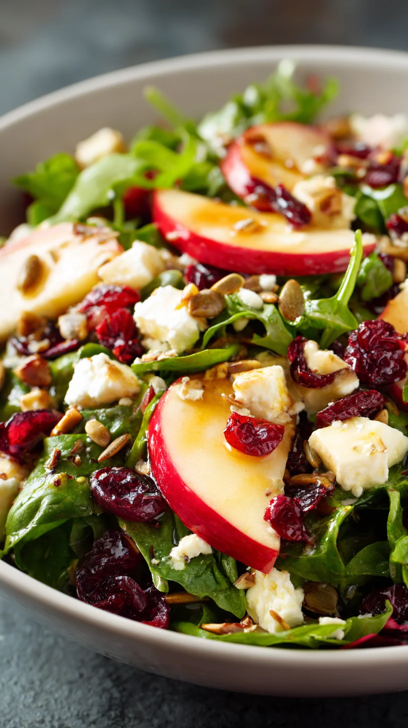 Honeycrisp apple and feta salad with autumn colors.