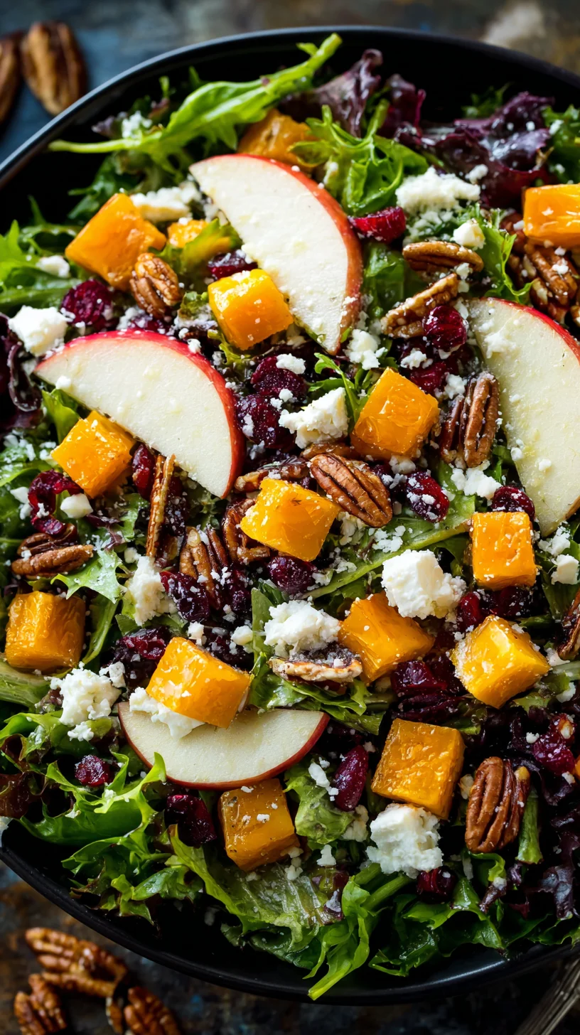 Colorful fall salad featuring maple-glazed dressing. Colorful fall salad featuring maple-glazed dressing.
