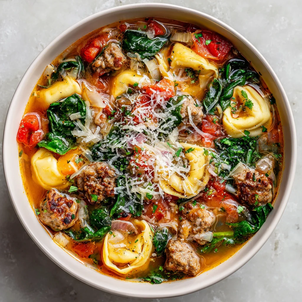 Hearty Autumn Tortellini Soup With Sausage - Easy Fall Recipe