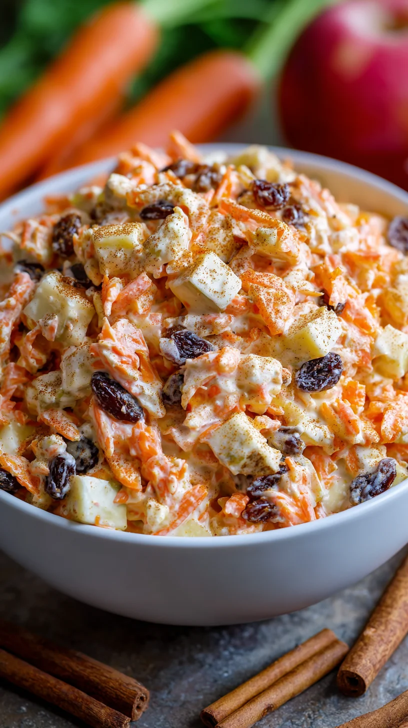 Close-up of colorful carrot apple salad. Close-up of colorful carrot apple salad.