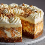 Decadent Carrot Cake Cheesecake Recipe with Creamy Topping