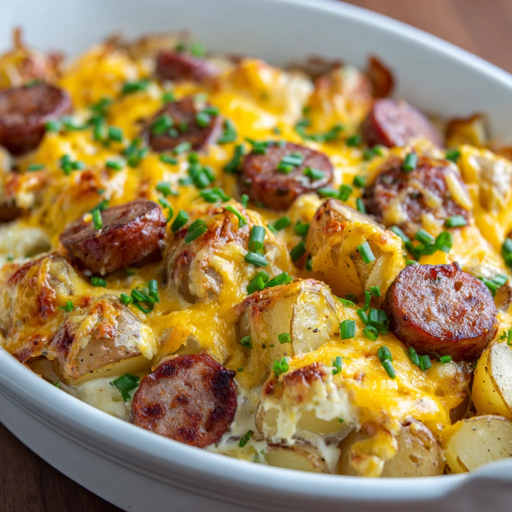 Cheesy Ranch Potatoes and Smoked Sausage Recipe
