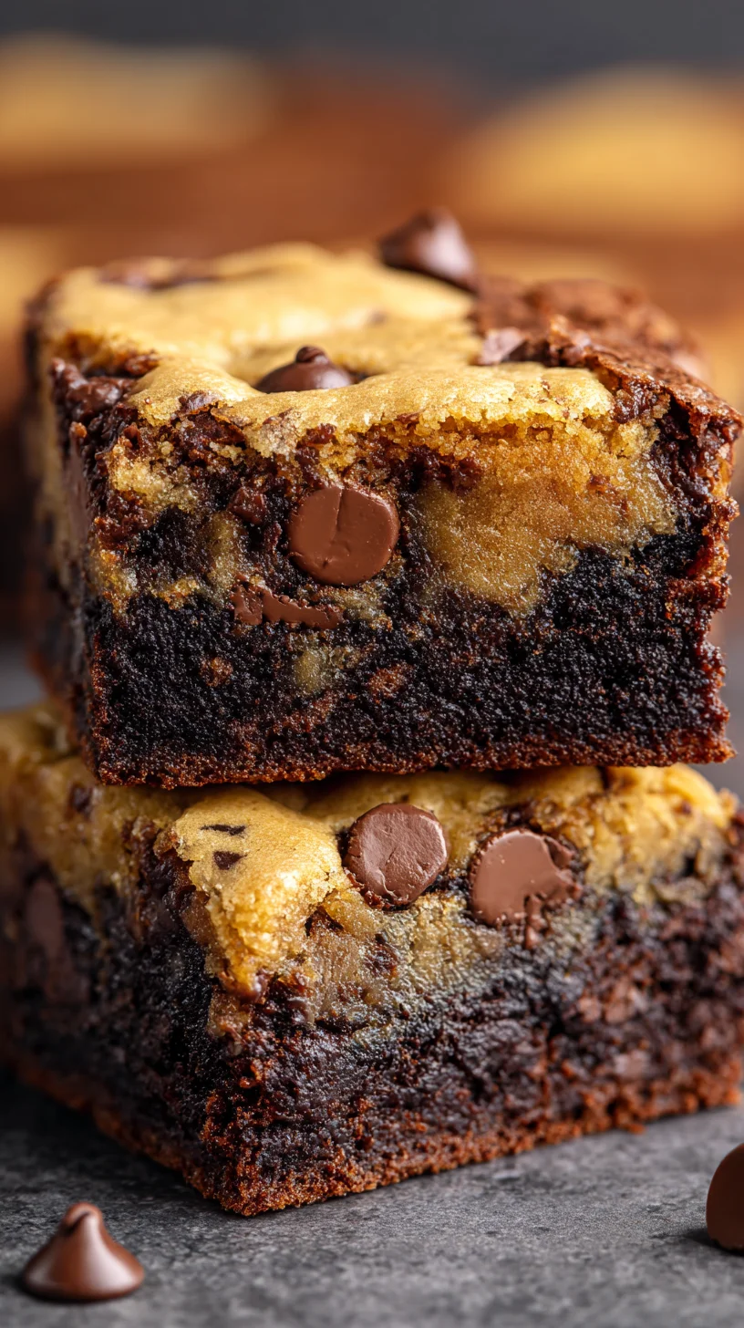 Chocolate chip cookie brownie batter being swirled together. Chocolate chip cookie brownie batter being swirled together.