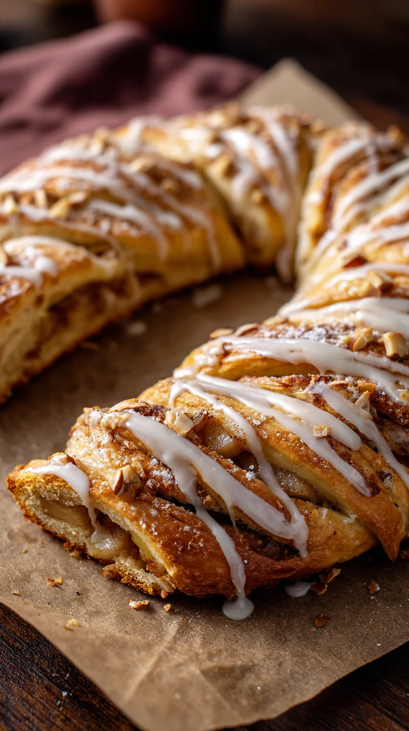 Apple kringle with vanilla glaze.