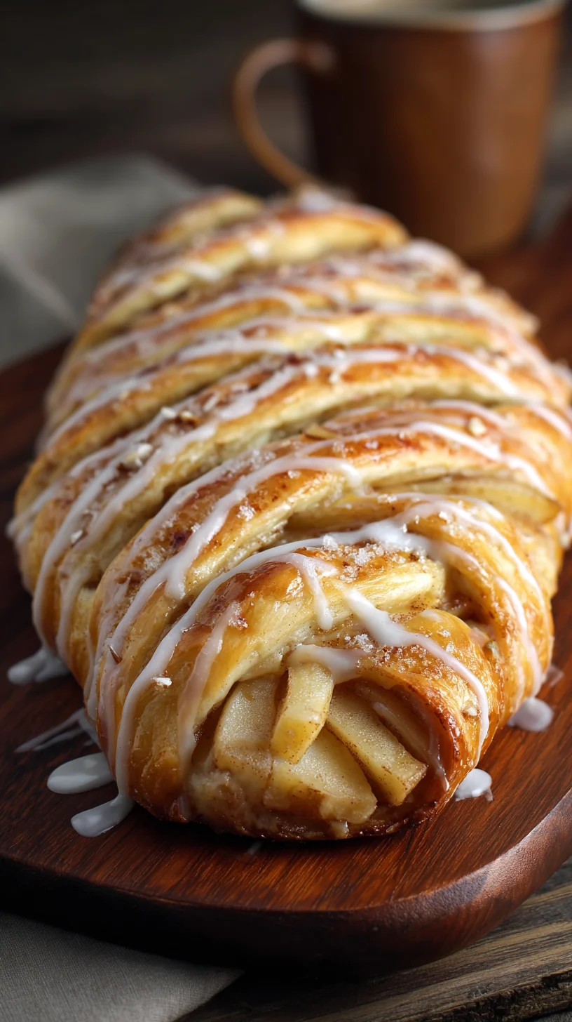 Warm apple pastry with sweet icing. Warm apple pastry with sweet icing.