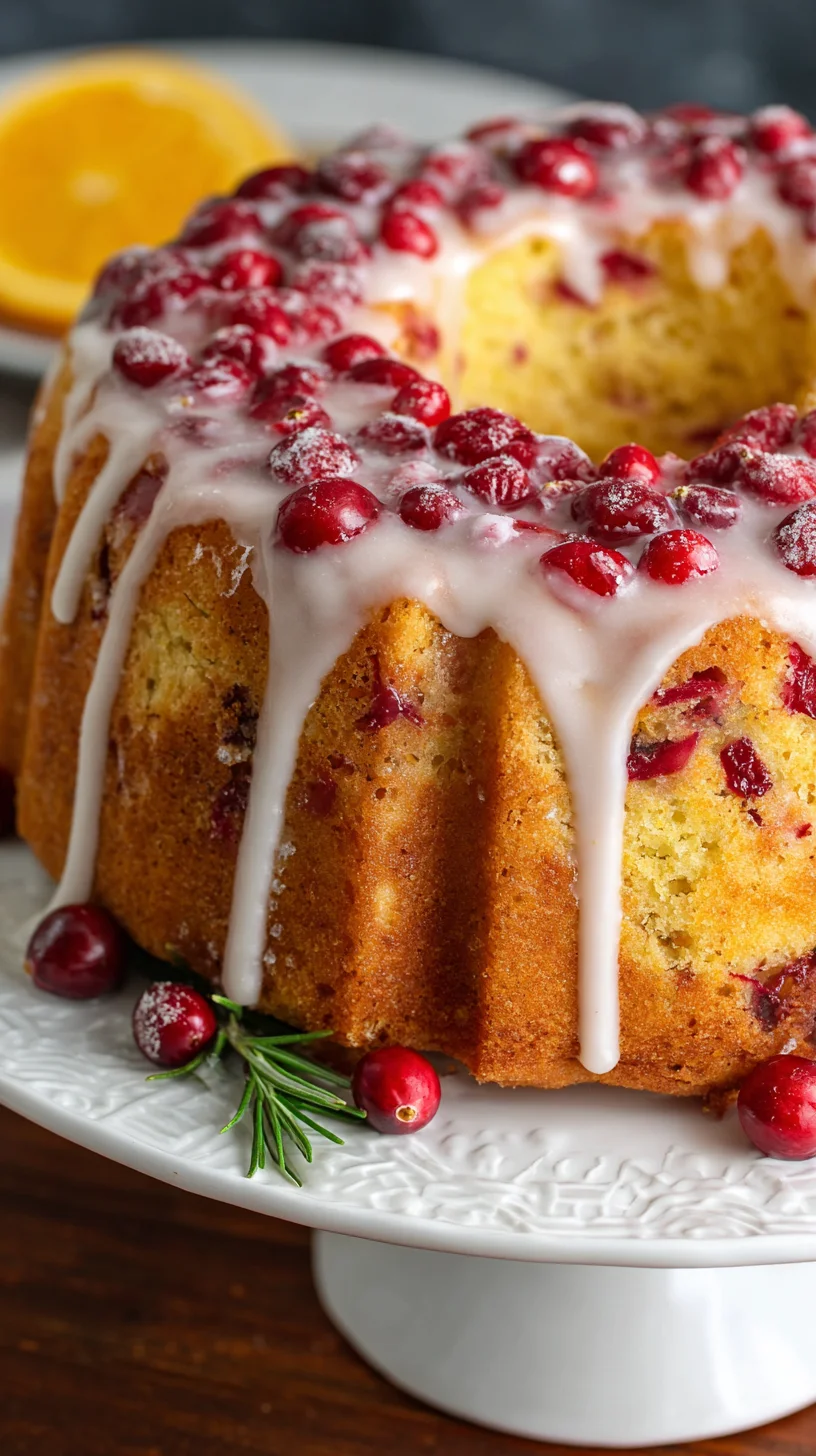 Sliced cranberry orange cake showing moist crumb. Sliced cranberry orange cake showing moist crumb.