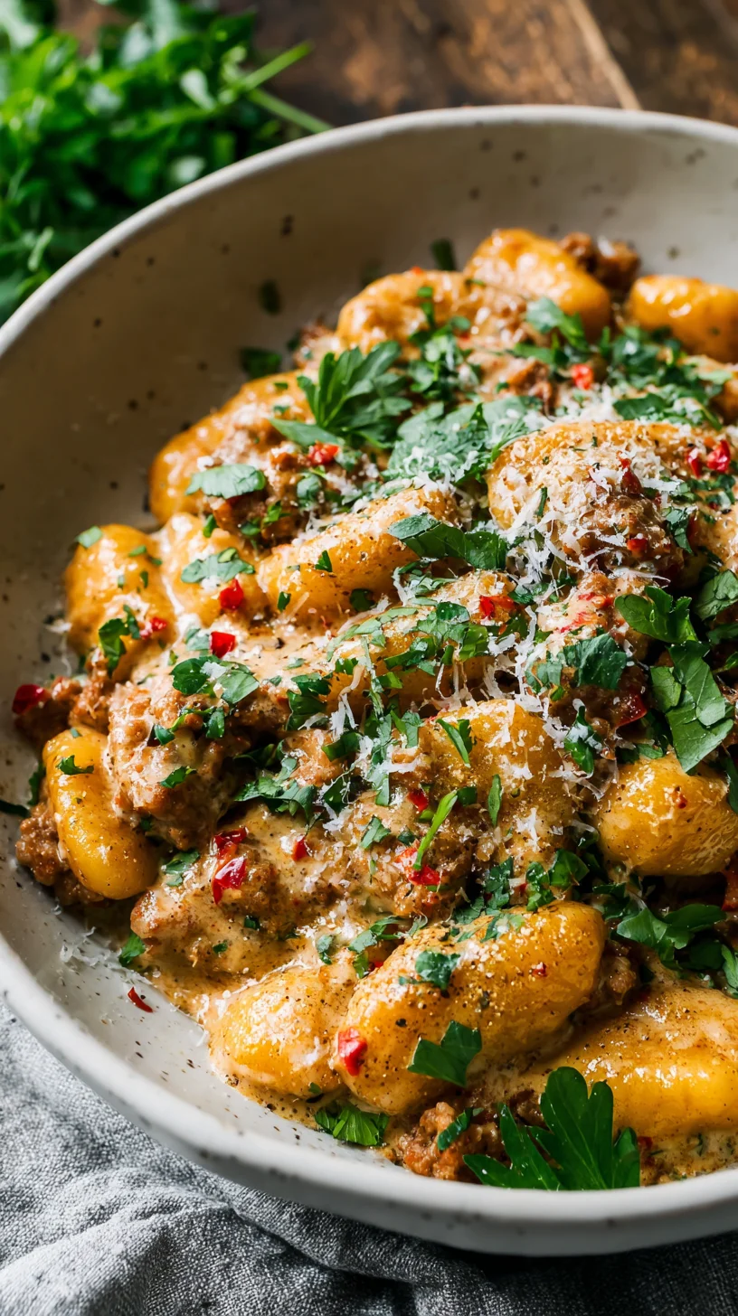 Butternut squash gnocchi and sausage skillet. Butternut squash gnocchi and sausage skillet.