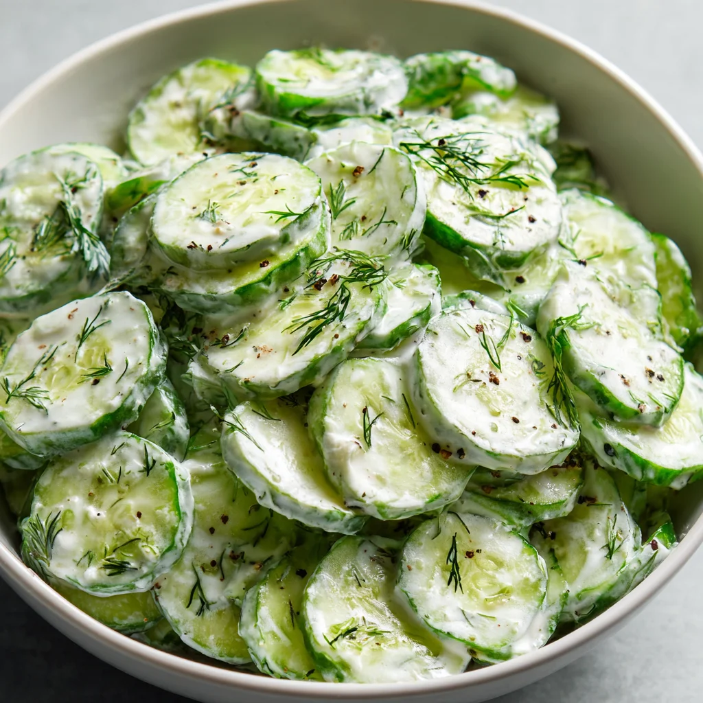 Refreshing Creamy Cucumber Salad Recipe