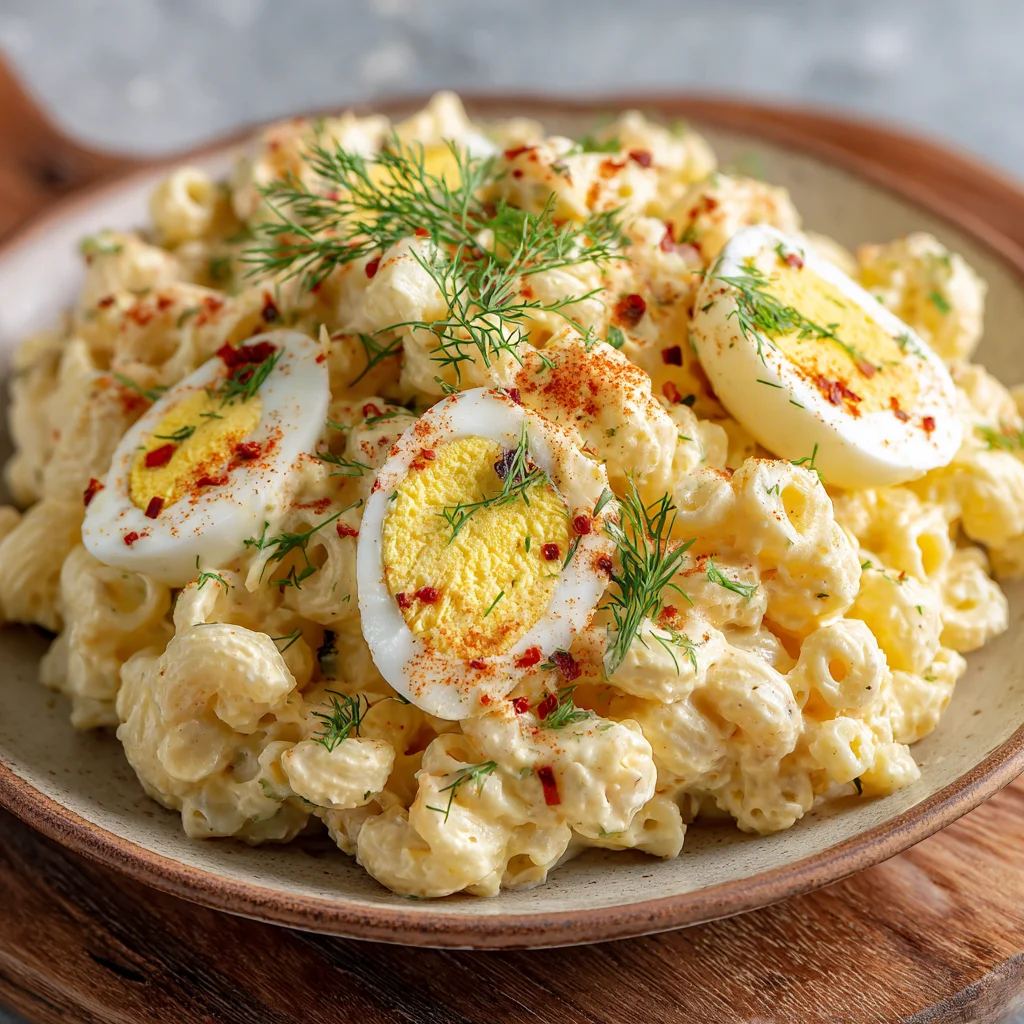 Creamy Deviled Egg Macaroni Salad Recipe