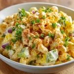 Creamy Deviled Egg Macaroni Salad - Easy Recipe