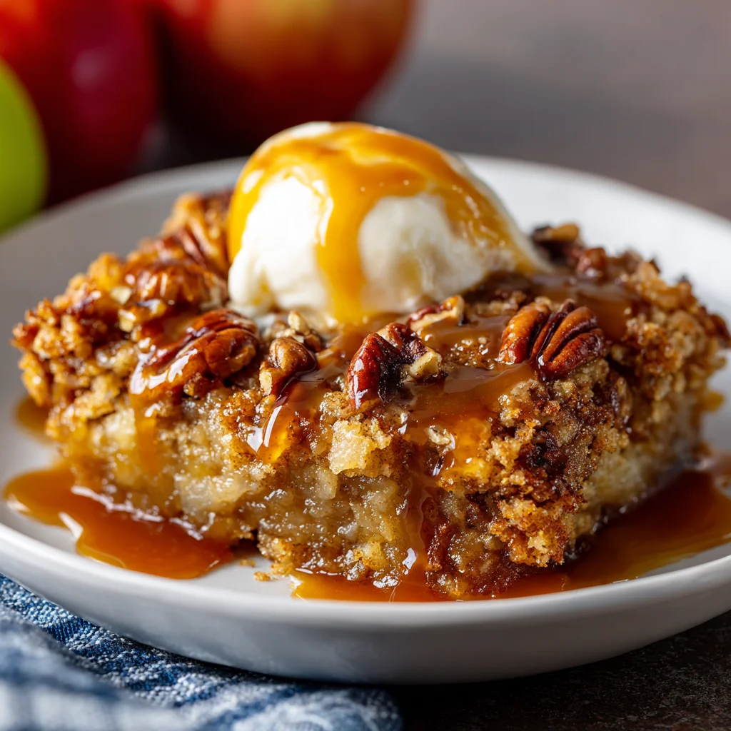Easy Crockpot Caramel Apple Dump Cake Recipe