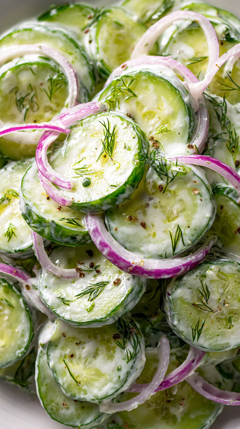 Refreshing cucumber dill salad in a bowl.