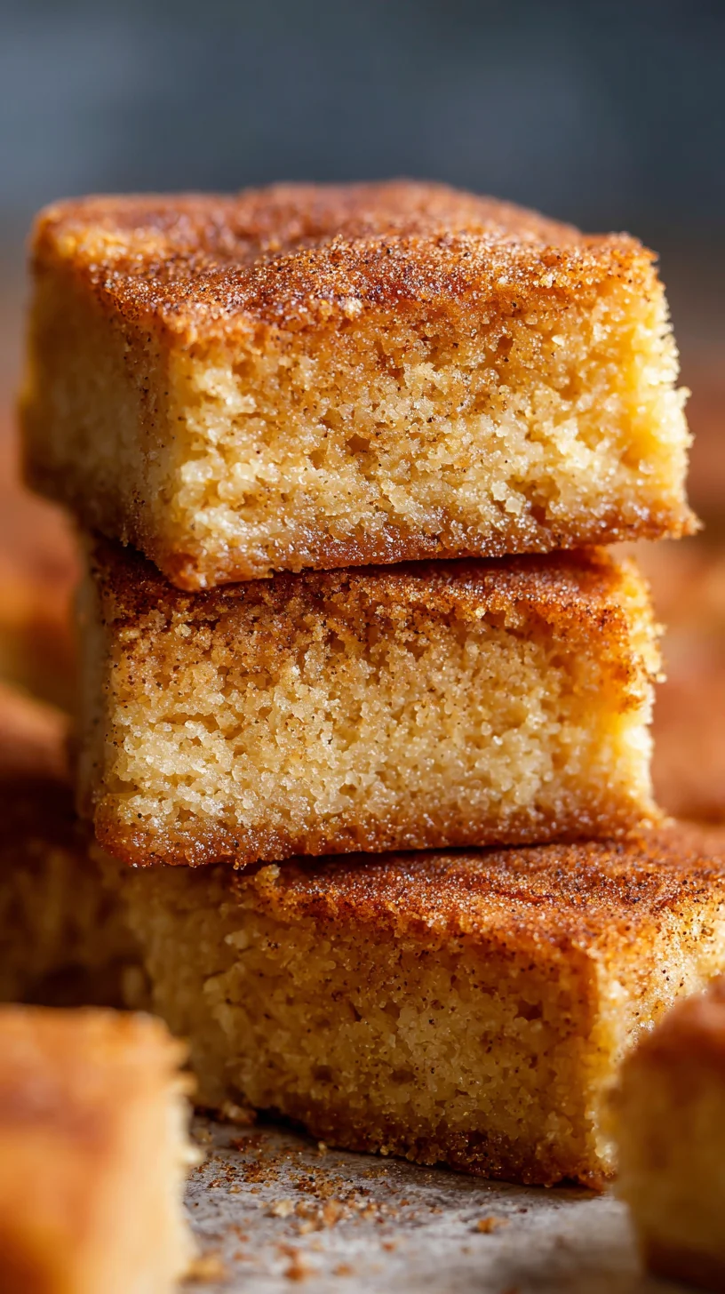 Cinnamon sugar blondies, golden and delicious.