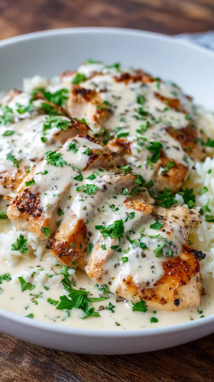 Creamy ranch chicken skillet, ready to serve.