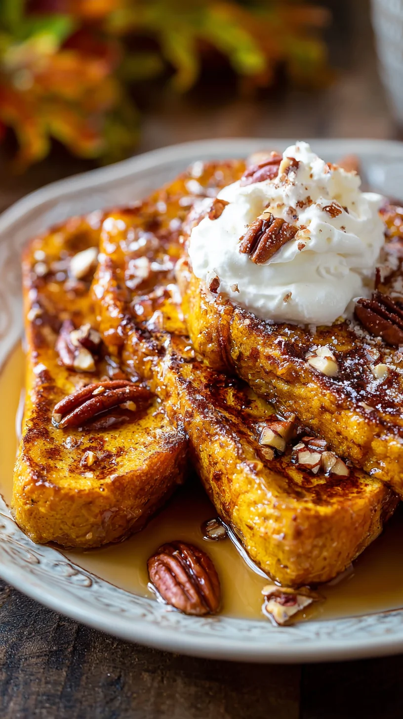 Pumpkin spice French toast with syrup drizzle. Pumpkin spice French toast with syrup drizzle.