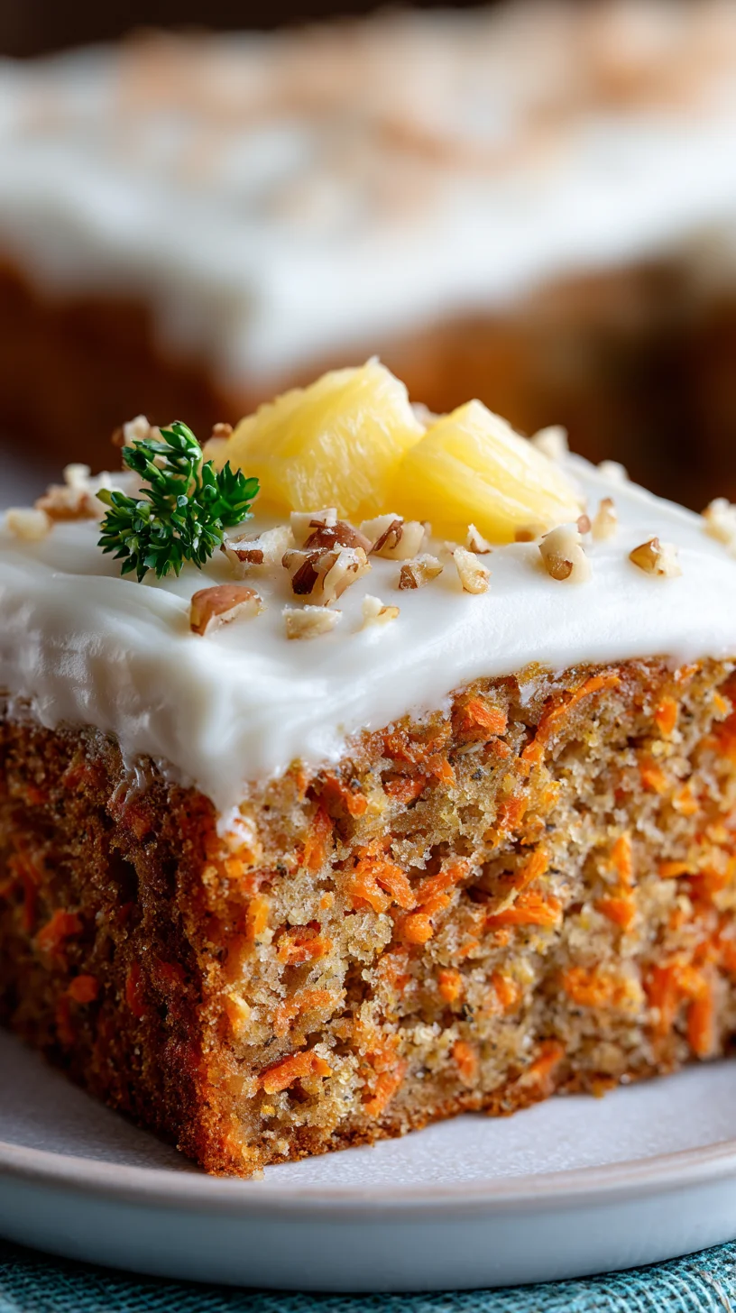 Hawaiian carrot pineapple cake with cream cheese frosting.