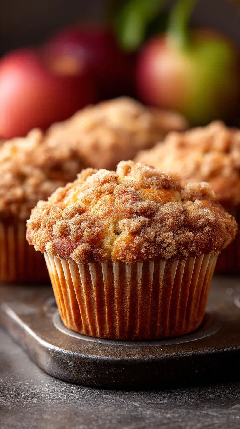 Apple cinnamon muffins, golden brown and delicious.