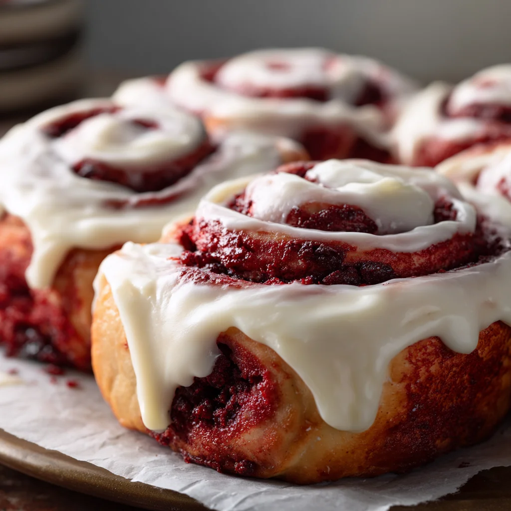 Irresistible Red Velvet Cinnamon Rolls