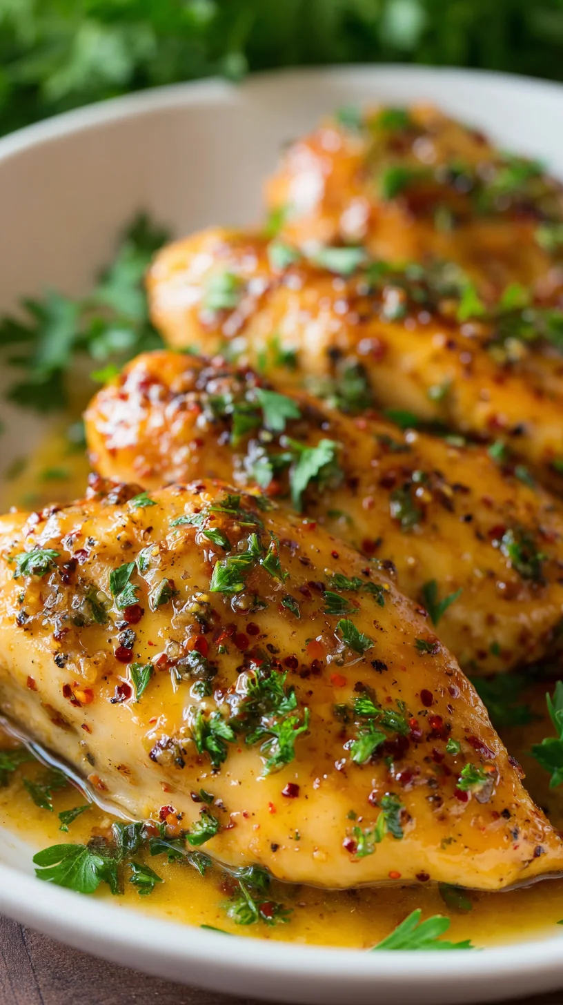 Honey Dijon chicken with golden-brown crust.