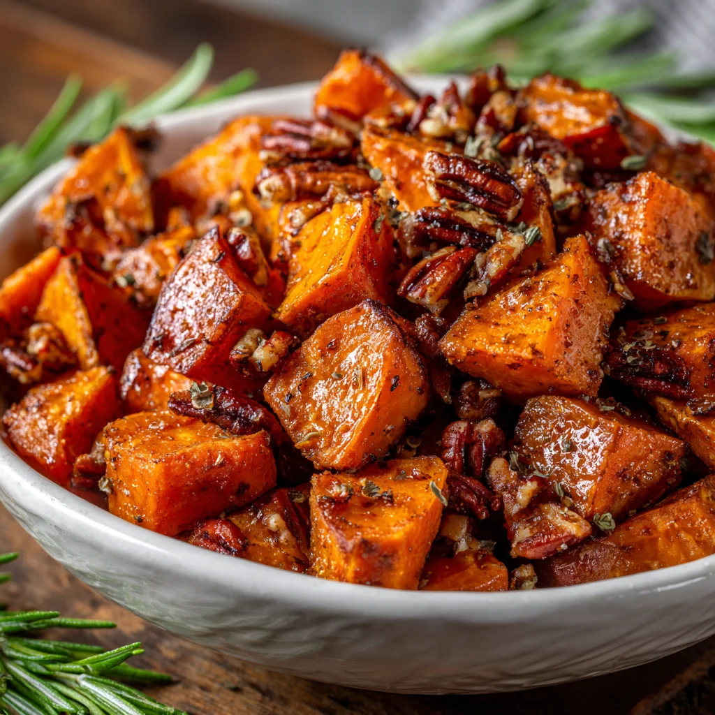 Delicious Maple-Pecan Roasted Sweet Potatoes Recipe