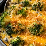 One Pan Wild Rice and Cheesy Broccoli Casserole Recipe