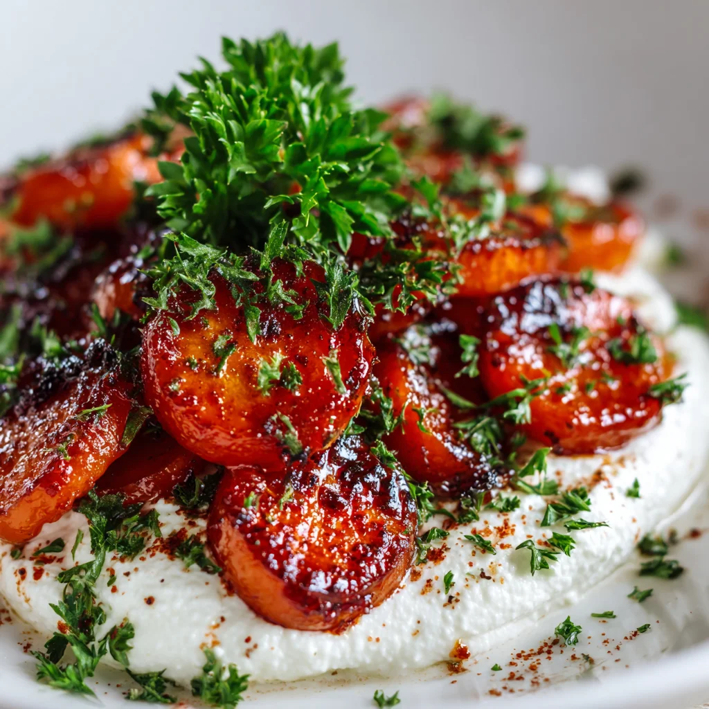 Pomegranate-Glazed Carrots with Whipped Goat Cheese