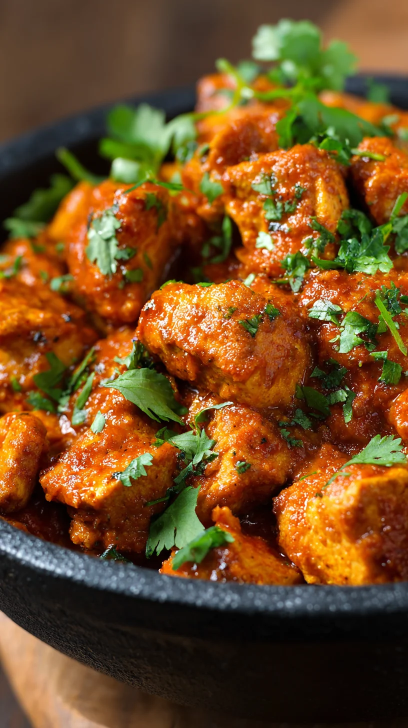 Creamy homemade butter chicken in a bowl.